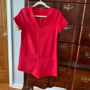Red Zara basic skort dress